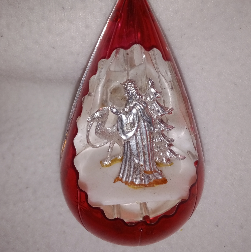 Jewel Brite Diorama Nativity Scene Wise Man King Christmas Tree Ornament MCM